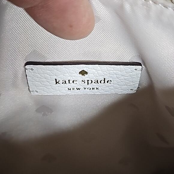 Kate Spade New York Leila Striped Canvas Triple Gusset Crossbody Purse NWT - Picture 7 of 9